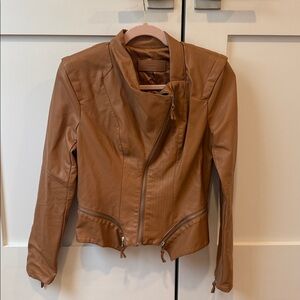 Blank NYC Tan Leather Jacket for Women